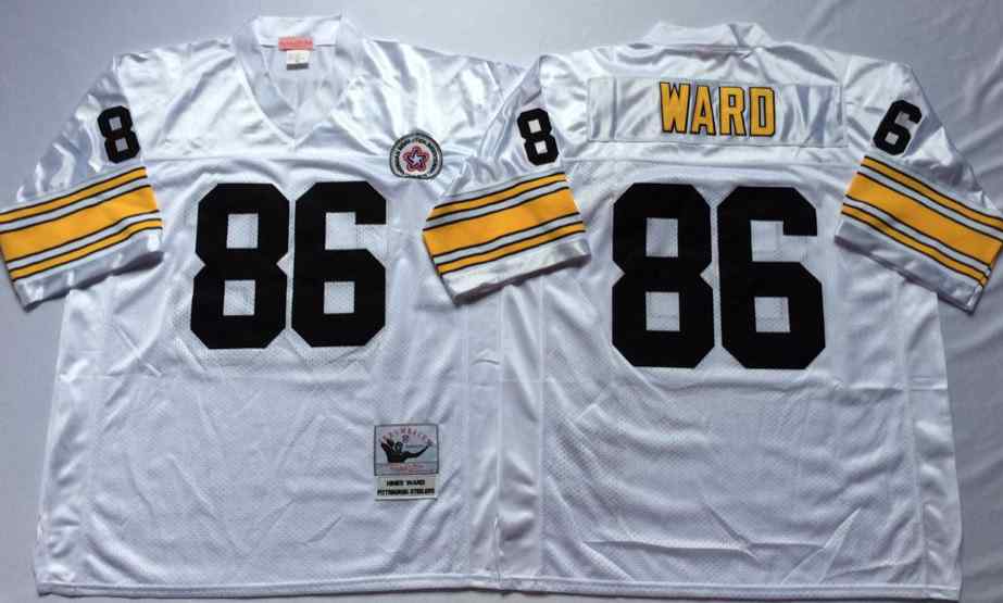 Men's Pittsburgh Steelers #86 Hines Ward Throwback White Jersey