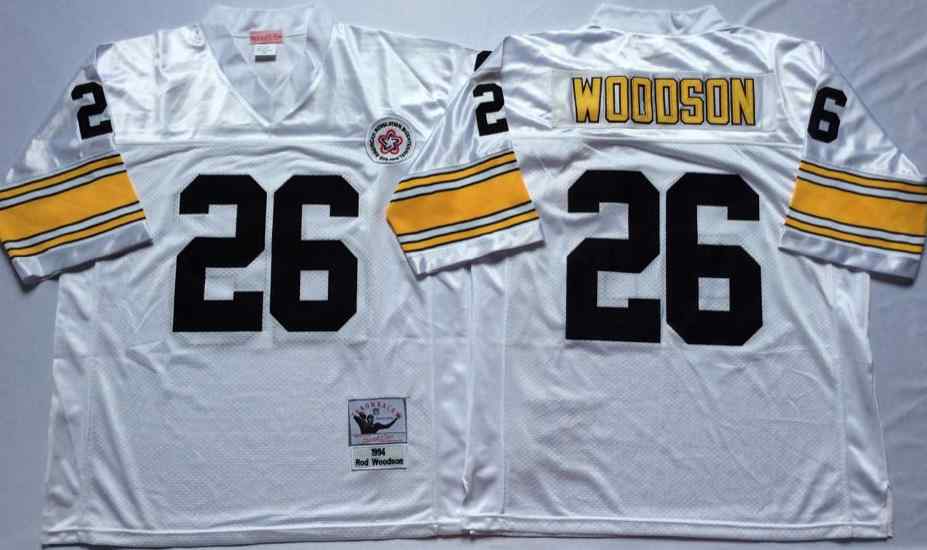 Men's Pittsburgh Steelers #26 Rod Woodson 1994 Throwback White Jersey