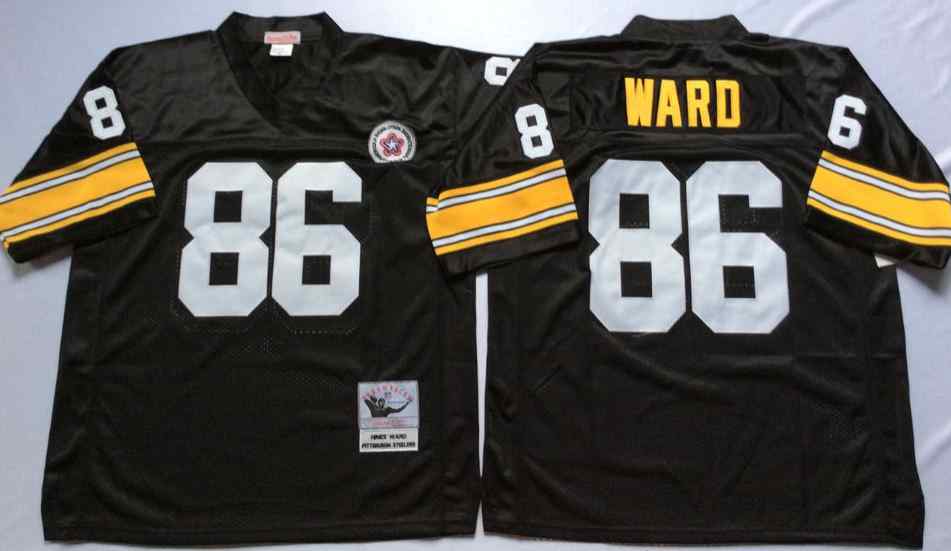 Men's Pittsburgh Steelers #86 Hines Ward Throwback Black Jersey