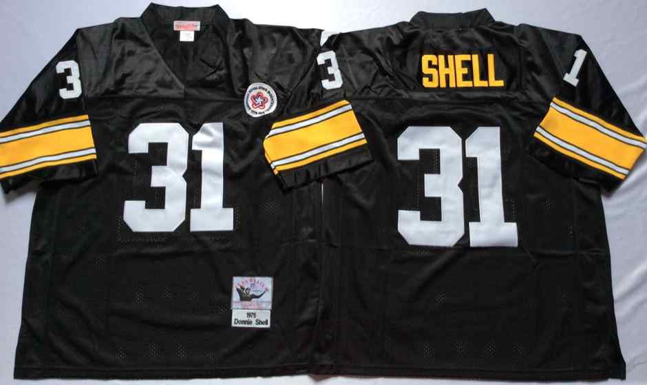 Men's Pittsburgh Steelers #31 Donnie Shell 1975 Throwback Black Jersey