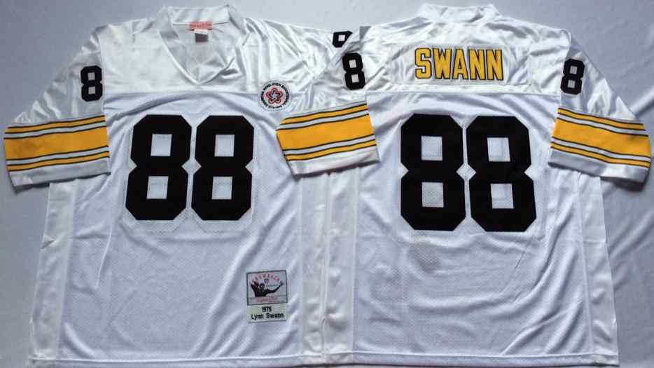 Men's Pittsburgh Steelers #88 Lynn Swann 1975 Throwback White Jersey