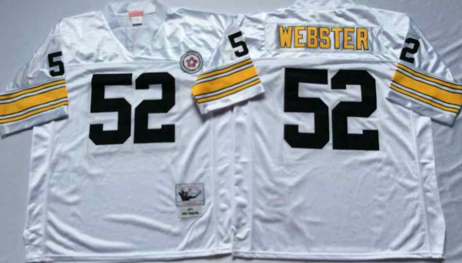 Men's Pittsburgh Steelers #52 Mike Webster 1975 Throwback White Jersey