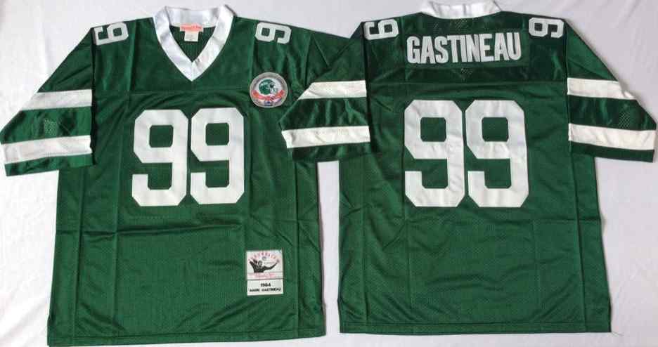 Men's New York Jets #99 Mark Gastineau 1984 Throwback Green Jersey
