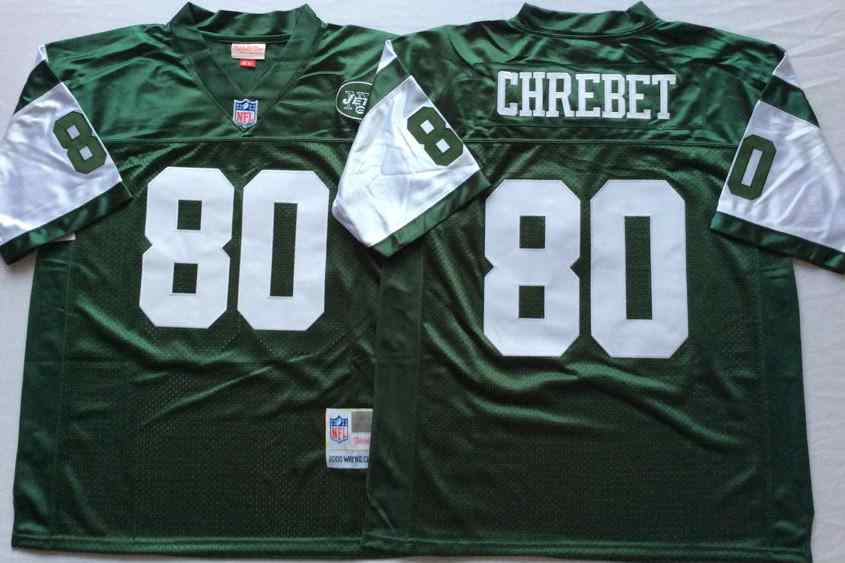 Men's New York Jets #80 Wayne Chrebet 2000 Throwback Green Jersey