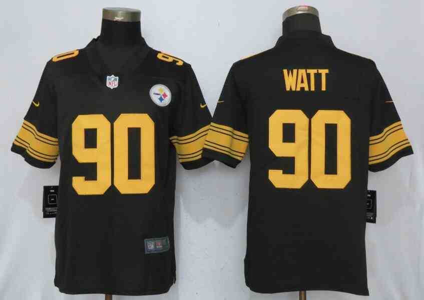 New Nike Pittsburgh Steelers 90 Watt Navy Black Color Rush Limited Jersey
