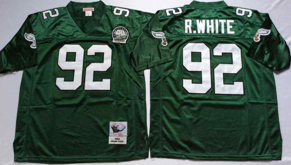 Men's Philadelphia Eagles #92 Reggie White 1992 Throwback Green Jersey