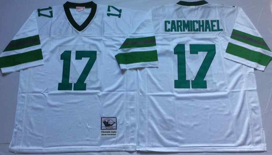 Men's Philadelphia Eagles #17 Harold Carmichael 1980 Throwback White Jersey