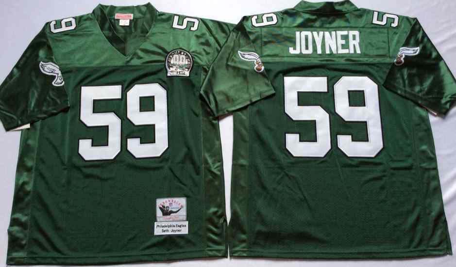 Men's Philadelphia Eagles #59 Seth Joyner 1992 Throwback Green Jersey