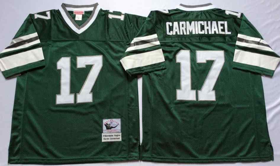 Men's Philadelphia Eagles #17 Harold Carmichael 1980 Throwback Green Jersey