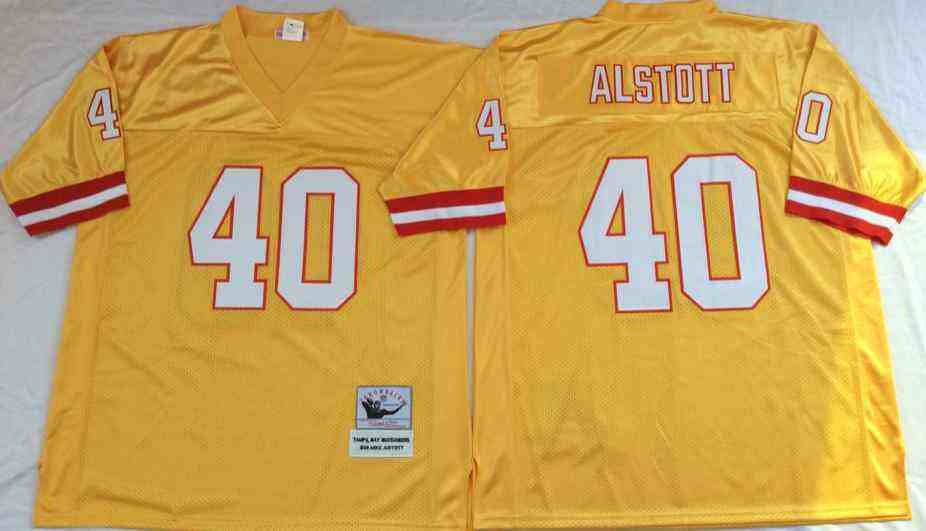 Men's Tampa Bay Buccaneers #40 Mike Alstott Throwback Orange Jersey