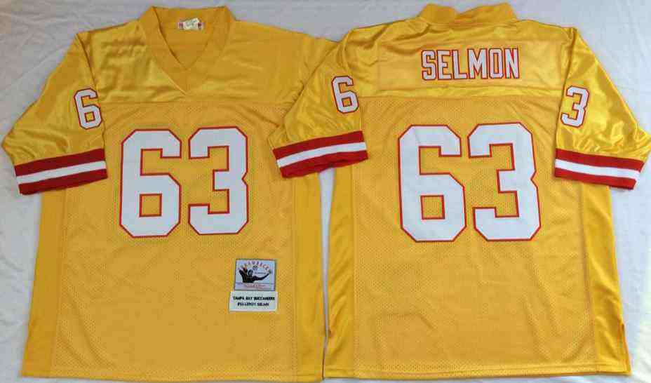 Men's Tampa Bay Buccaneers #63 Roy Selmon Throwback Orange Jersey