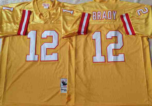 Men's Tampa Bay Buccaneers #12 Tom Brady Throwback Orange Jersey
