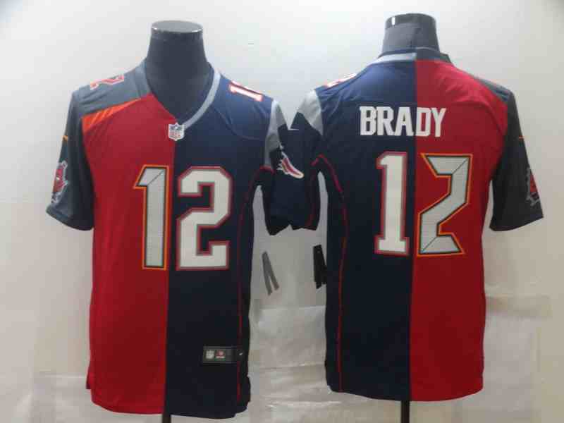 Men's Tampa Bay Buccaneers 12 Tom Brady Red Navy Blue  NFL Nike Limited Jersey