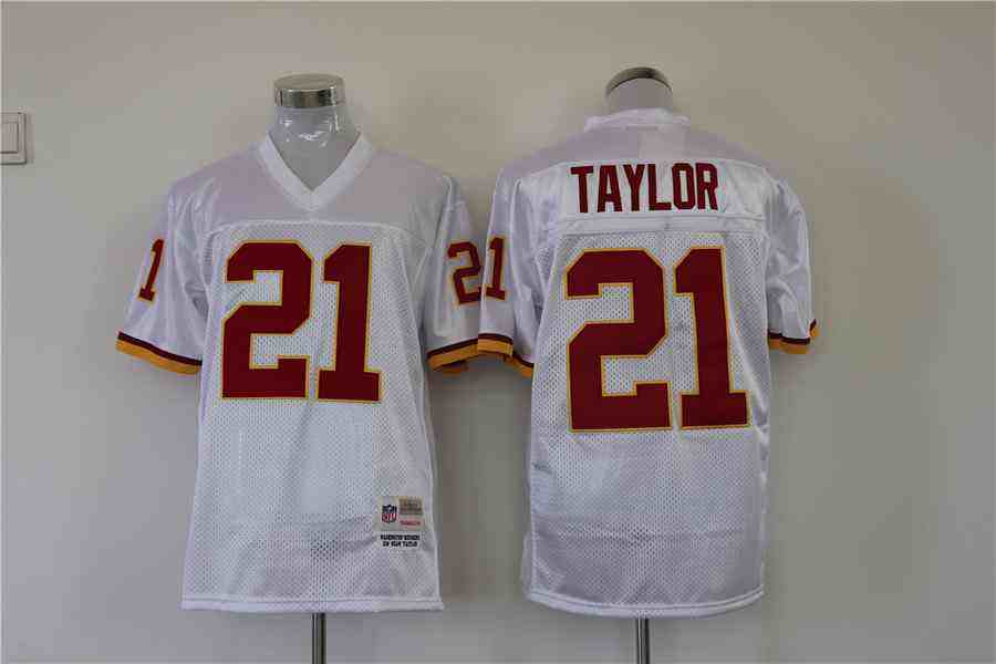 Men's Washington Redskins #21 Sean Taylor Throwback White Jersey
