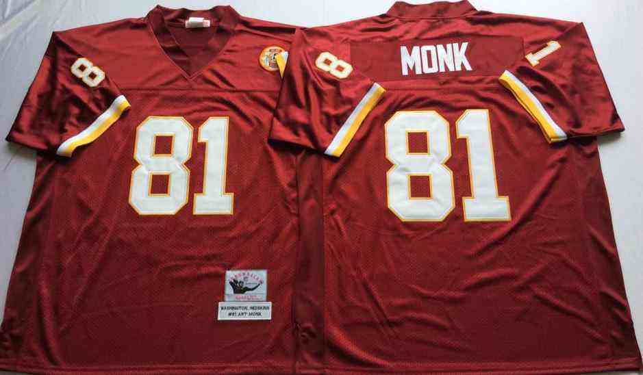 Men's Washington Redskins #81 Art Monk Throwback Burgundy Jersey