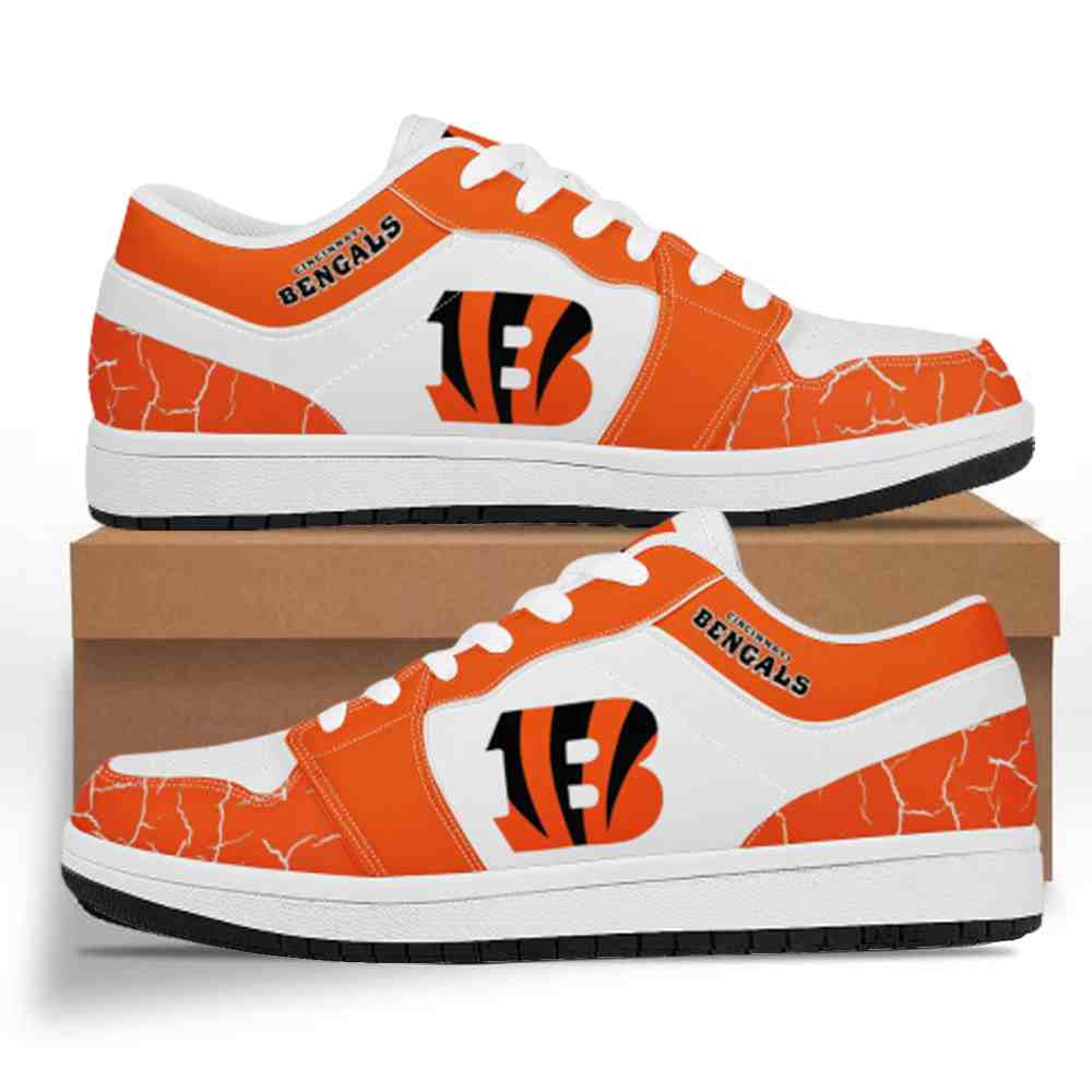 NFL Customized  shoes Cincinnati Bengals Low Top Leather AJ1 Sneakers 001