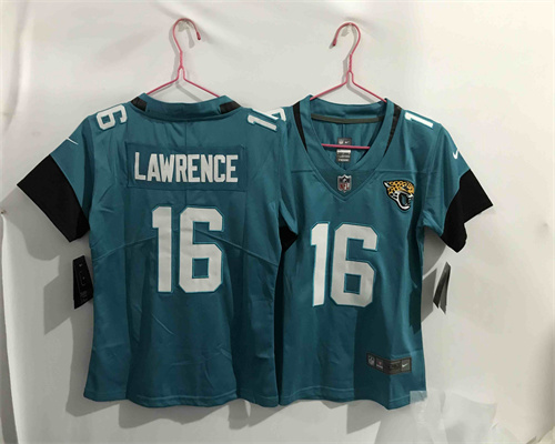 Women Nike Jaguars 16 Trevor Lawrence Teal 2021 Draft Vapor Limited Jersey