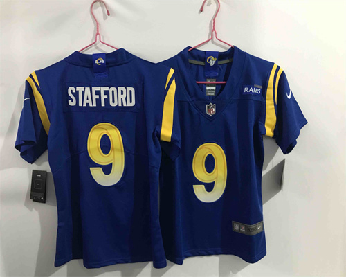 Women Nike Rams 9 Matthew Stafford Royal Vapor Untouchable Limited Jersey
