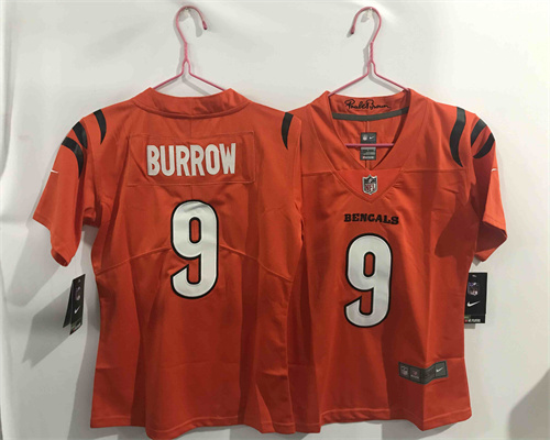 Youth Nike Bengals 9 Joe Burrow Orange Vapor Limited Jersey