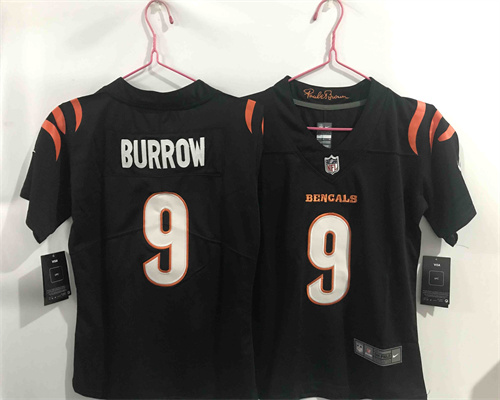Youth Nike Bengals 9 Joe Burrow Black Vapor Limited Jersey