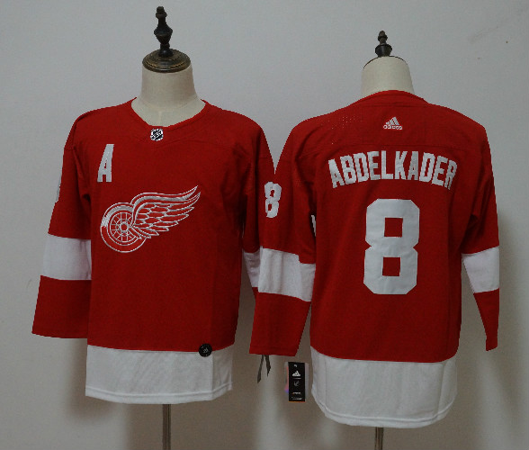 Red Wings 8 Justin Abdelkader Red Women Adidas Jersey