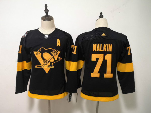 Penguins 71 Evgeni Malkin Black Women  NHL Stadium Series Adidas Jersey