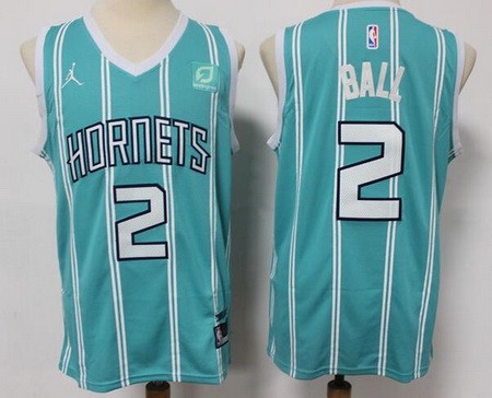 Men's Charlotte Hornets #2 Lamelo Ball Green Icon Sponsor Swingman Jersey