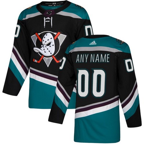 Men's Anaheim Ducks Customized Black Alternater Authentic Jersey