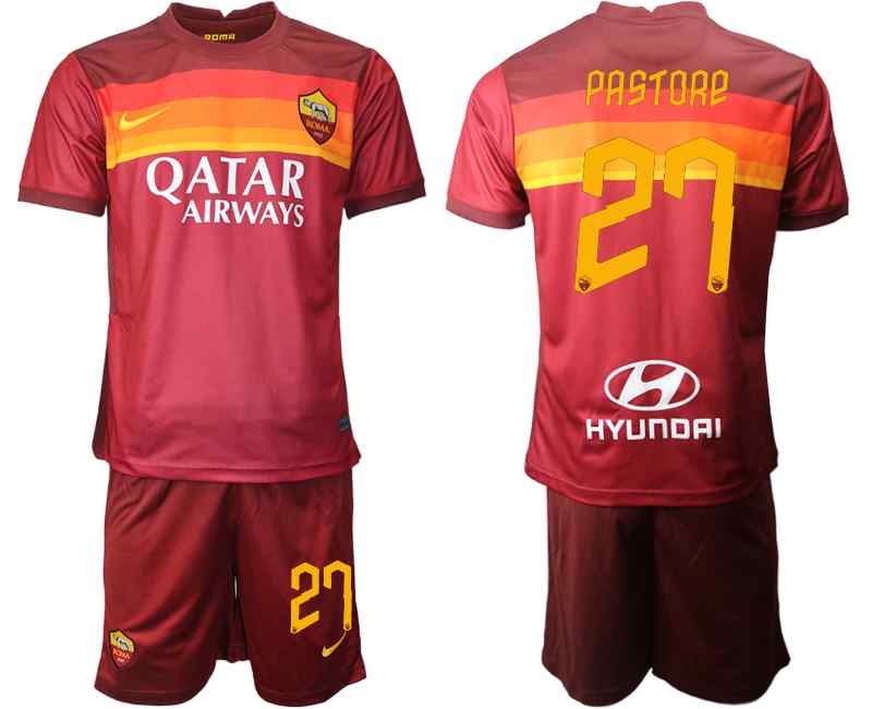 2020-21 Roma 27 PASTORE Home Soccer Jersey