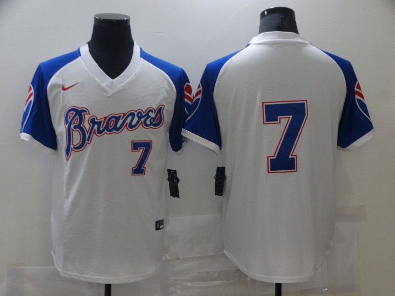 Braves 7 Dansby Swanson White Nike Turn Back The Clock Jersey