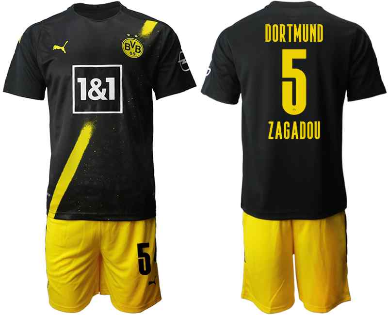 2020-21 Dortmund 5 ZAGADOU Away Soccer Jersey