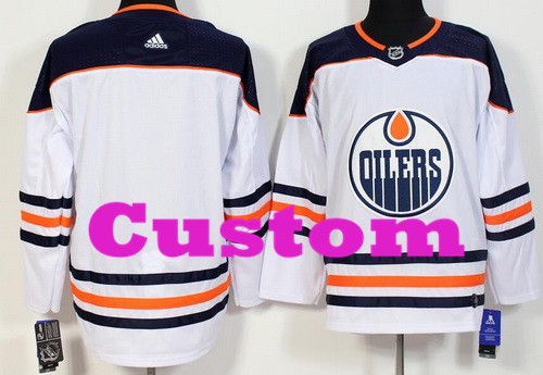 Youth Edmonton Oilers Customized White Authentic Jersey