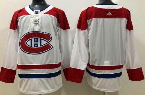Men's Montreal Canadiens Customized White Authentic Jersey