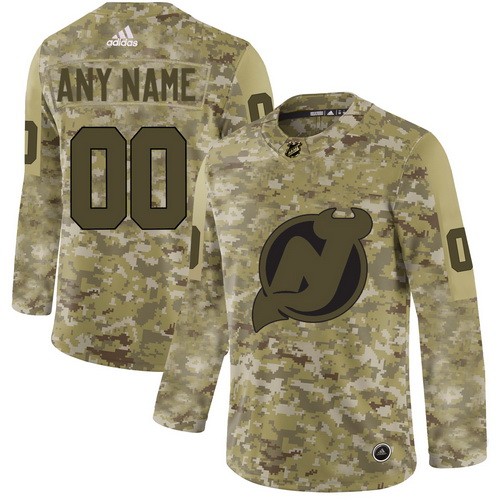 Men's New Jersey Devils Customized Camo Authentic Jersey