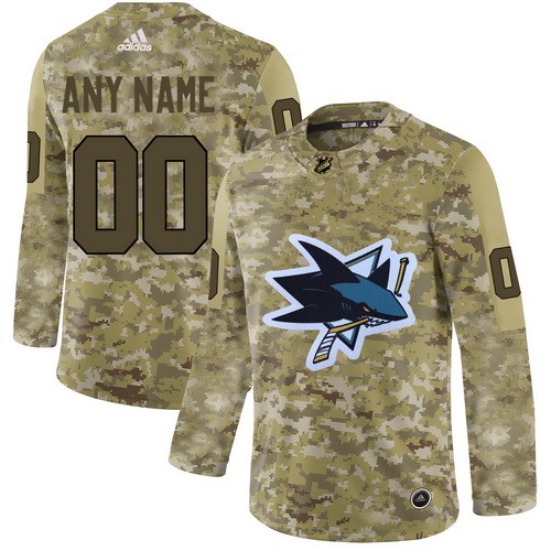 Men's San Jose Sharks Customized Camo Fashion Authentic Jersey
