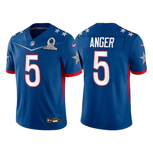 Dallas Cowboys Customized#5 Bryan Anger 2022 Royal NFC Pro Bowl Stitched Jersey