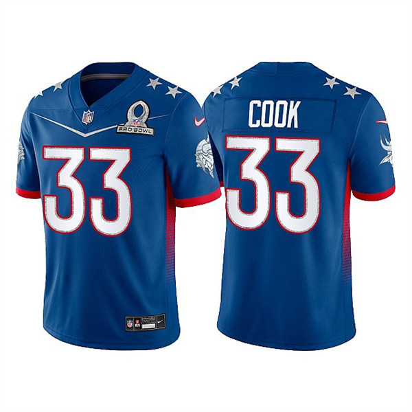 Minnesota Vikings Customized#33 Dalvin Cook 2022 Royal NFC Pro Bowl Stitched Jersey