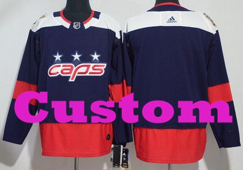 Women's Washington Capitals Customized Navy 2018 Stadium Series Authentic Jersey - 副本