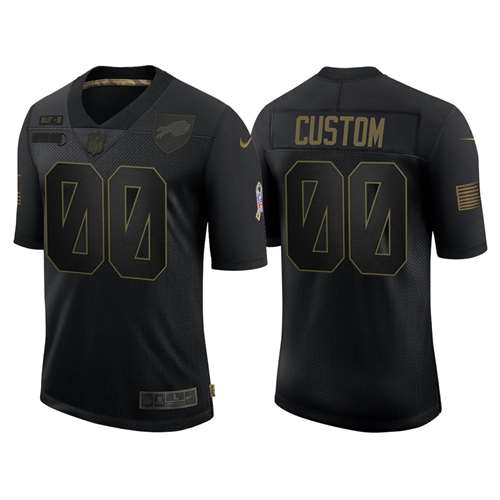 Buffalo Bills Customized 2020 Black Salute To Service Limited Stitched Jersey