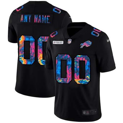 Buffalo Bills Customized 2020 Black Crucial Catch Limited Stitched Jersey