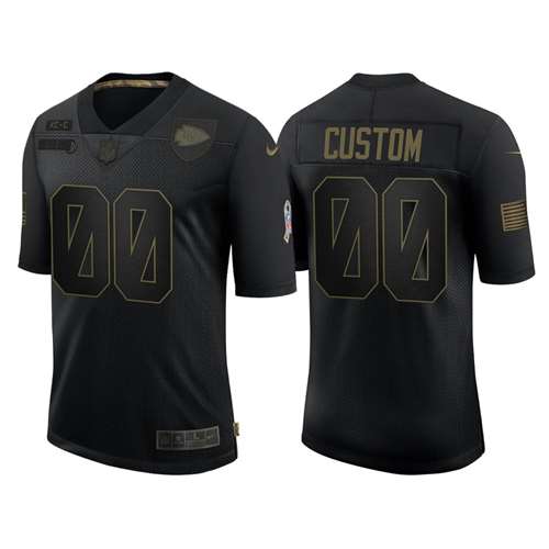 Kansas City Chiefs Customized 2020 Black Salute To Service Limited Stitched Jersey