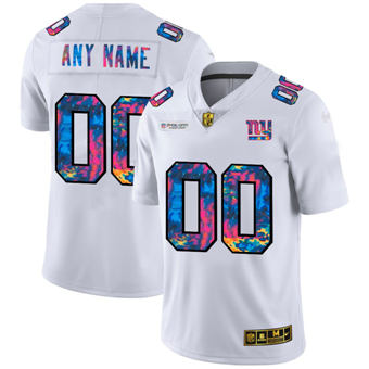 New York Giants Customized 2020 White Crucial Catch Limited Stitched Jersey