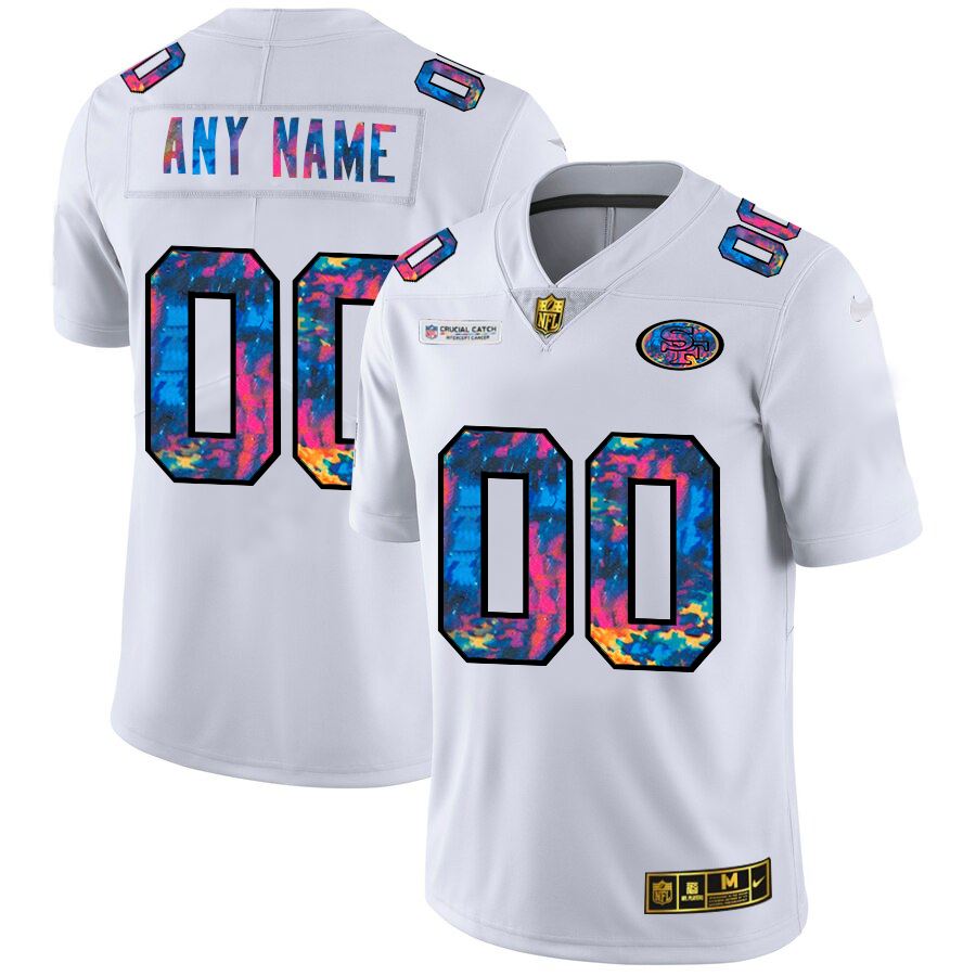 San Francisco 49ers Customized 2020 White Crucial Catch Limited Stitched Jersey
