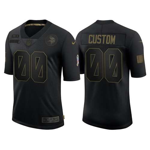 Minnesota Vikings Customized 2020 Black Salute To Service Limited Stitched Jersey