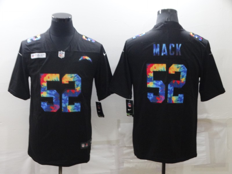 Men's Los Angeles Chargers 52 Khalil Mack Black Crucial Catch Limited Stitched Jersey