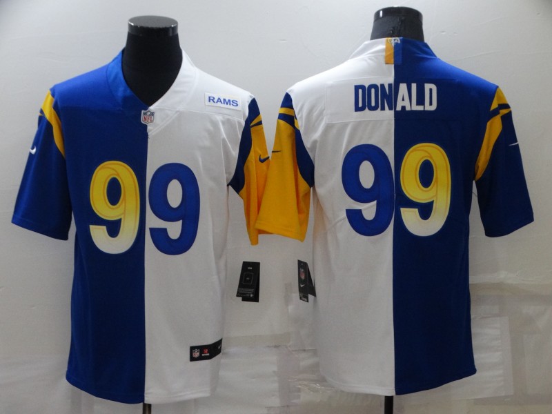 Men's Los Angeles Rams 99 Aaron Donald Blue White Two Tone 2021 Vapor Untouchable Stitched Nike Limited Jersey