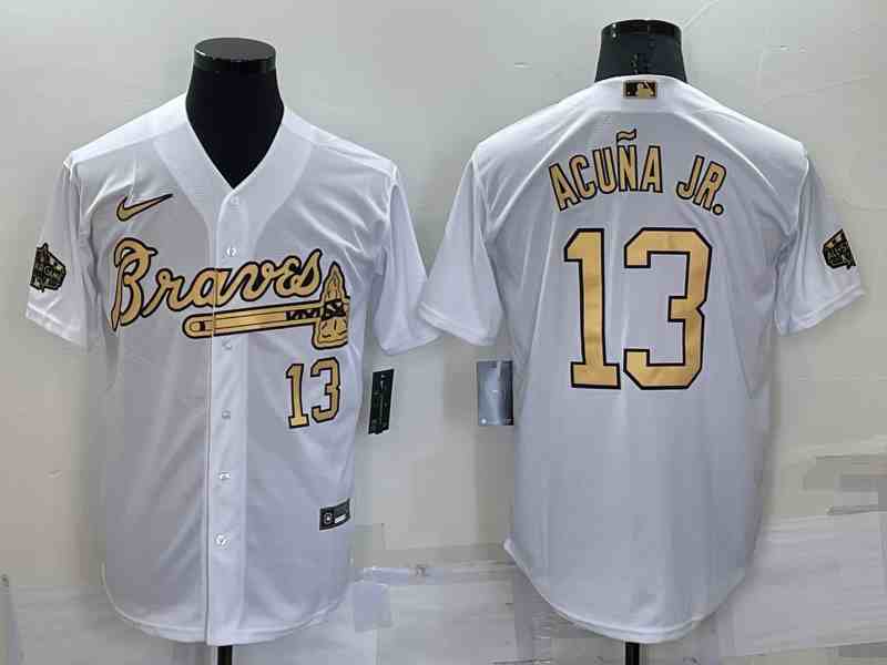 Men's Atlanta Braves 13 Ronald Acuna Jr 2022 All-Star Game Replica Baseball Jersey