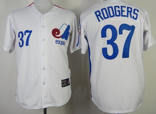 Men's Montreal Expos #37 Steve Rodgers White 1982 Throwback Jersey