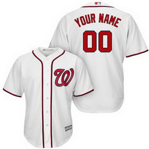 Men's Women Youth Washington Nationals Customized White Cool Base Jersey