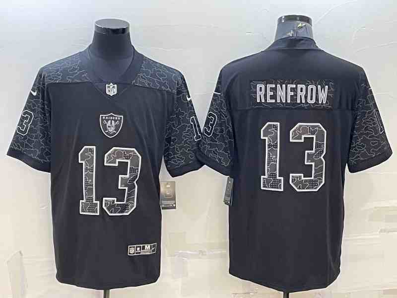 Men's Las Vegas Raiders #13 Hunter Renfrow Black Reflective Limited Stitched Football Jersey (2)